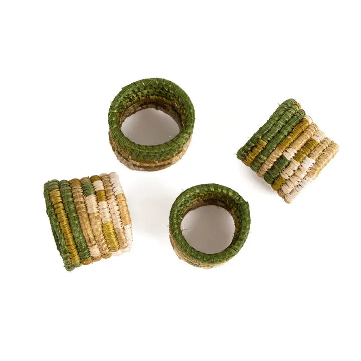 Resortative Greens Napkin Rings - Set of 4