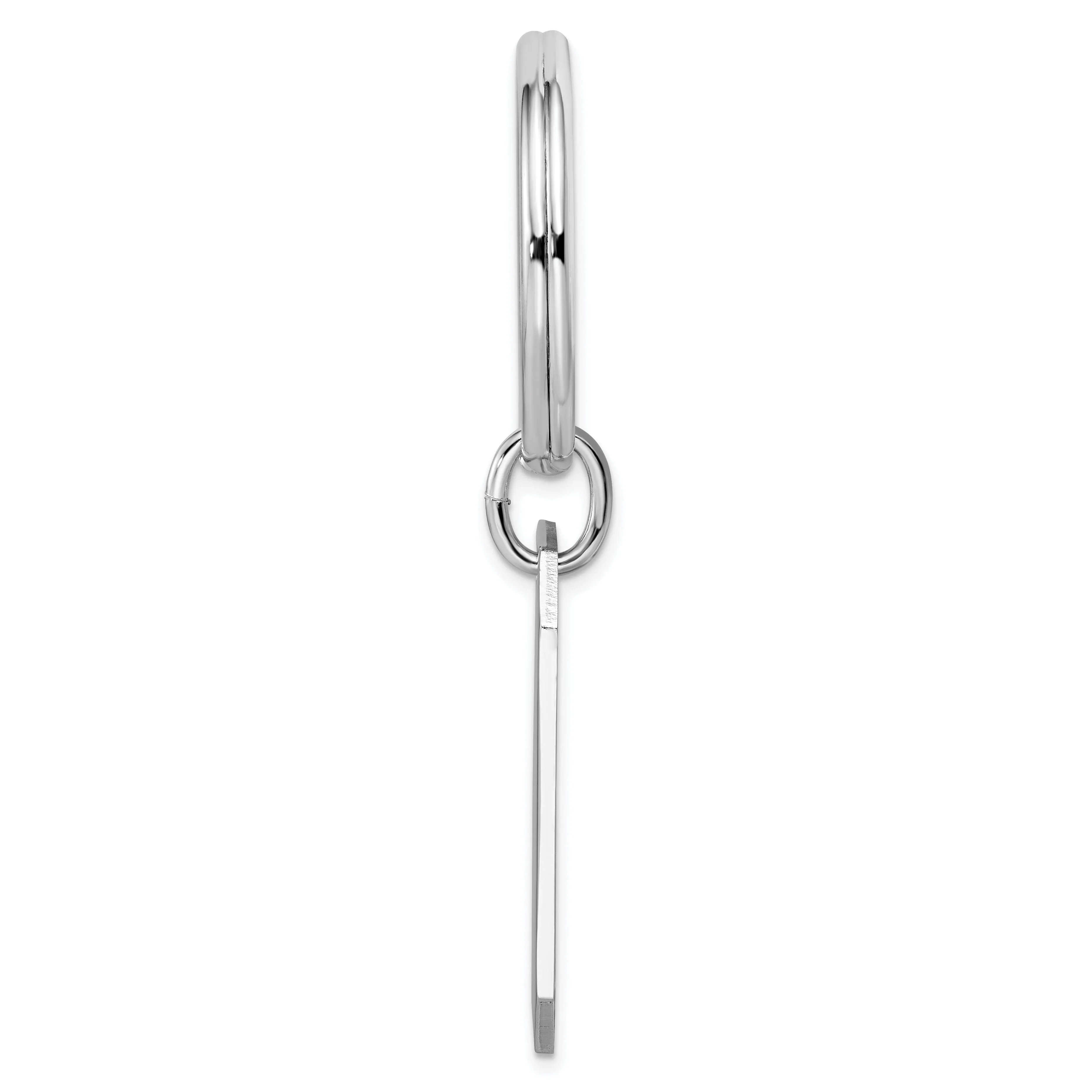 Rhodium Plated with Engraveable Area Key Ring