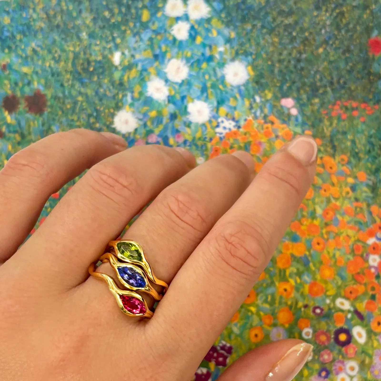 Ripple Ring with Tanzanite