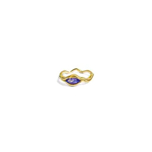 Ripple Ring with Tanzanite