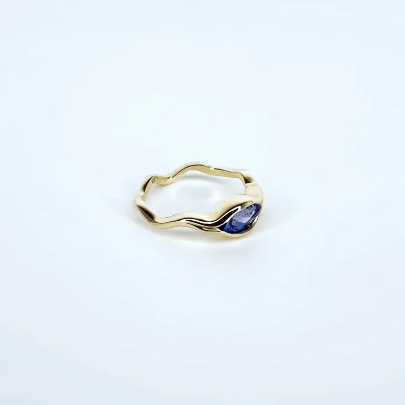 Ripple Ring with Tanzanite