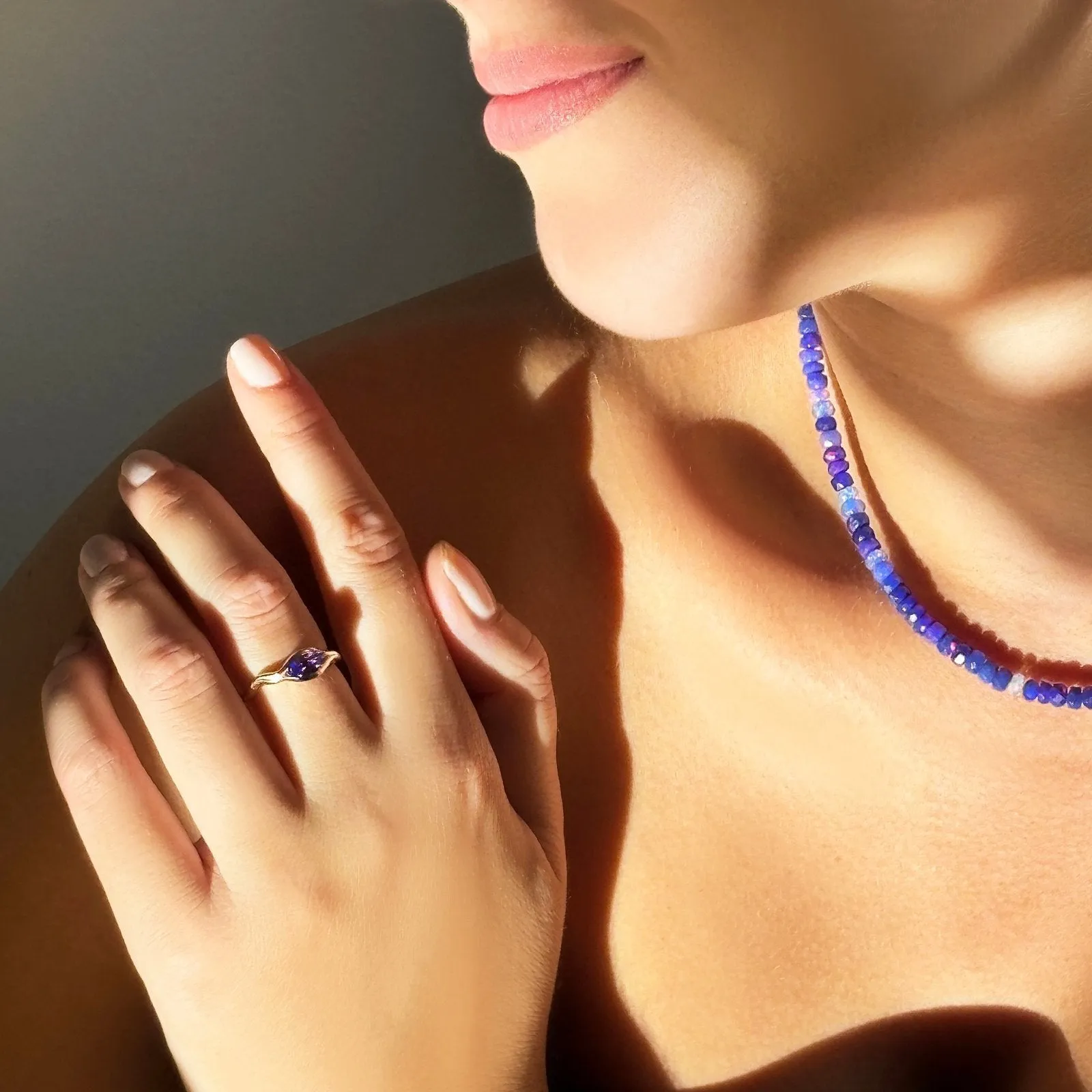 Ripple Ring with Tanzanite