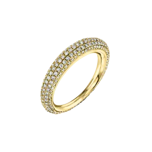 Rising Tusk Ring with Full White Pavé Diamonds