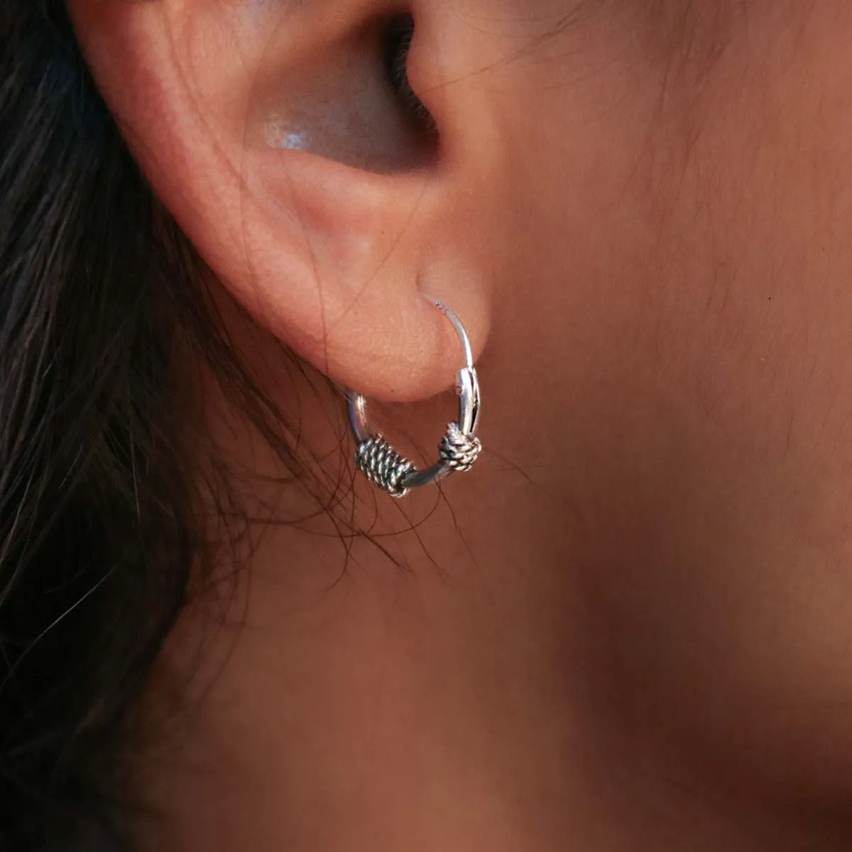 Riya Silver hoops Earrings by Moha