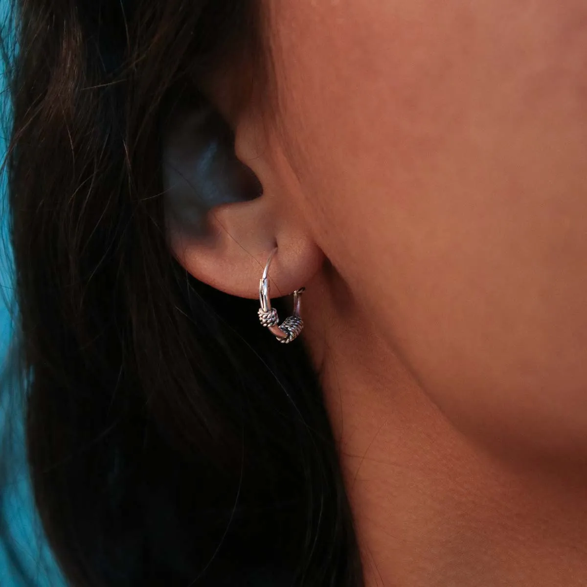 Riya Silver hoops Earrings by Moha