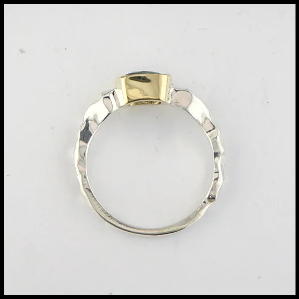 Rose Cut Mint Green Tourmaline Ring