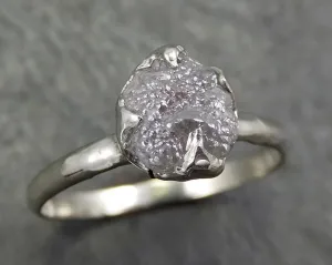 rough diamond engagement ring raw 14k white gold ring wedding diamond solitaire rough diamond ring byangeline 0657 Alternative Engagement