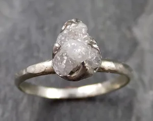 rough diamond engagement ring raw 14k white gold ring wedding diamond solitaire rough diamond ring byangeline 1111 Alternative Engagement