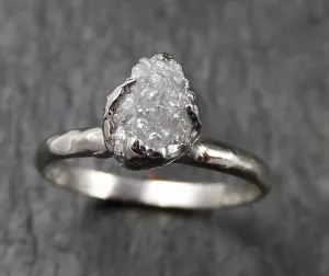 rough diamond engagement ring raw 14k white gold ring wedding diamond solitaire rough diamond ring byangeline 1371 Alternative Engagement