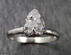 rough diamond engagement ring raw 14k white gold ring wedding diamond solitaire rough diamond ring byangeline 1372 Alternative Engagement