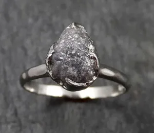 rough diamond engagement ring raw 14k white gold ring wedding diamond solitaire rough diamond ring byangeline 1427 Alternative Engagement
