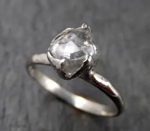 rough diamond engagement ring raw 14k white gold ring wedding diamond solitaire rough diamond ring byangeline 1553 Alternative Engagement