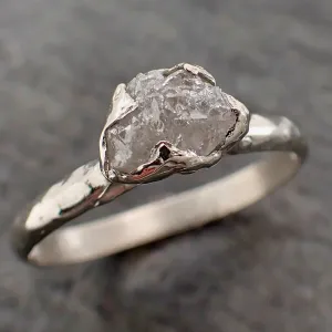 rough diamond engagement ring raw 14k white gold ring wedding diamond solitaire rough diamond ring byangeline 2160 Alternative Engagement