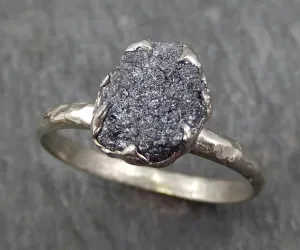 rough diamond engagement ring raw 14k white gold wedding ring wedding solitaire rough diamond ring byangeline 0390 Alternative Engagement