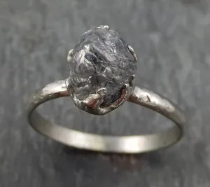 rough diamond engagement ring raw 14k white gold wedding ring wedding solitaire rough diamond ring byangeline 0403 Alternative Engagement