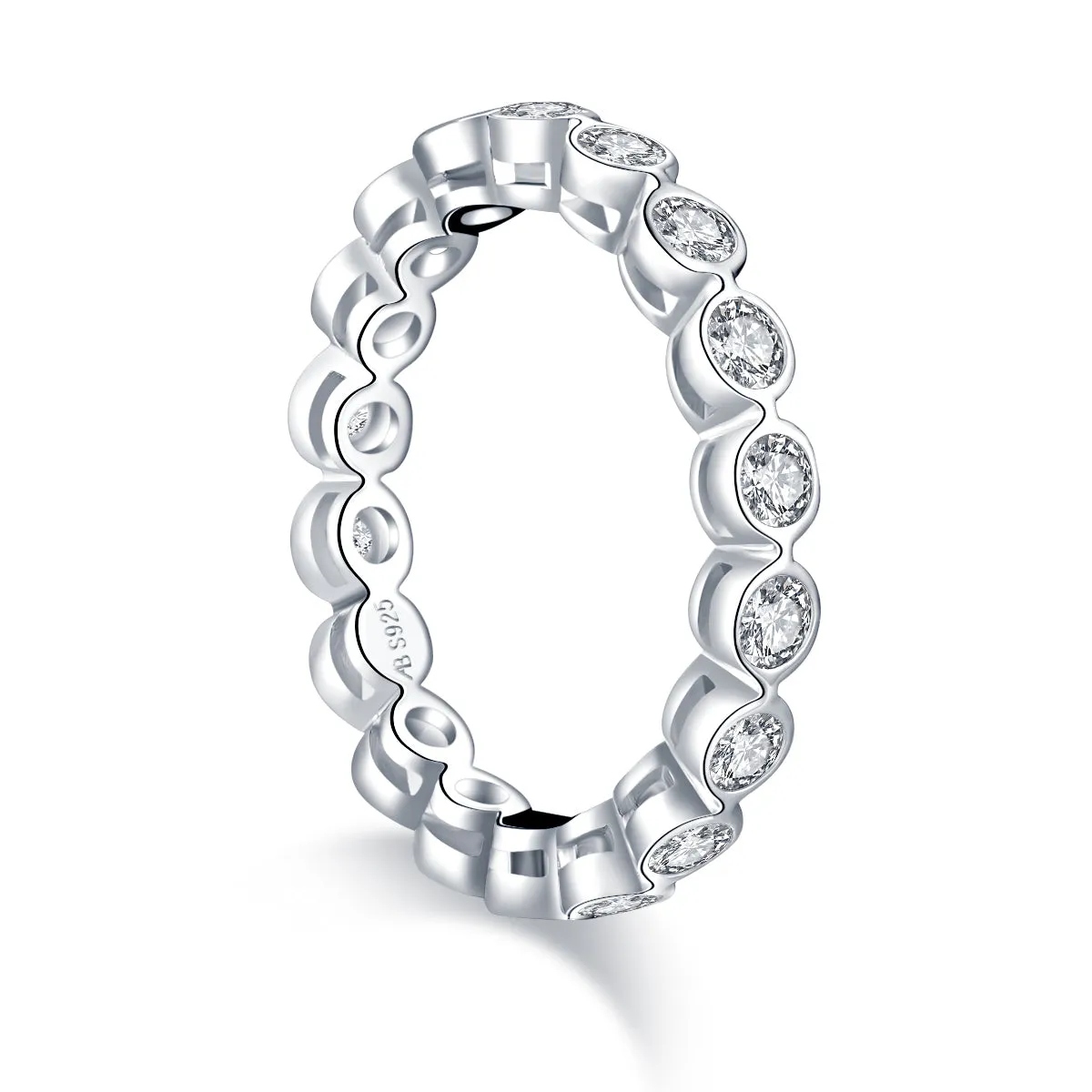 Round Created White Diamond Full Eternity Ring