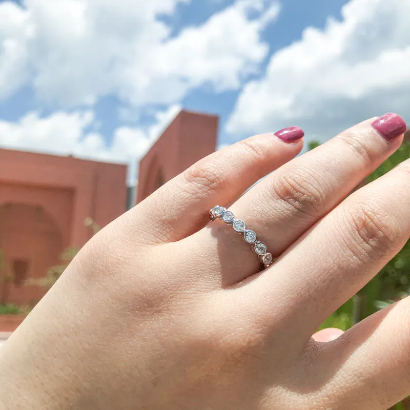 Round Created White Diamond Full Eternity Ring