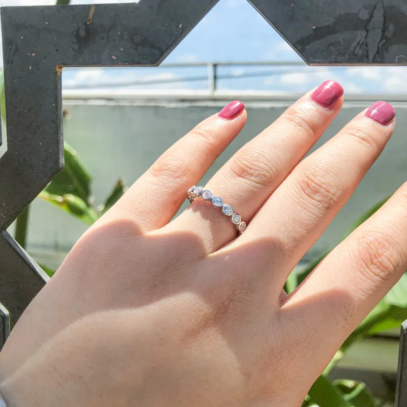 Round Created White Diamond Full Eternity Ring