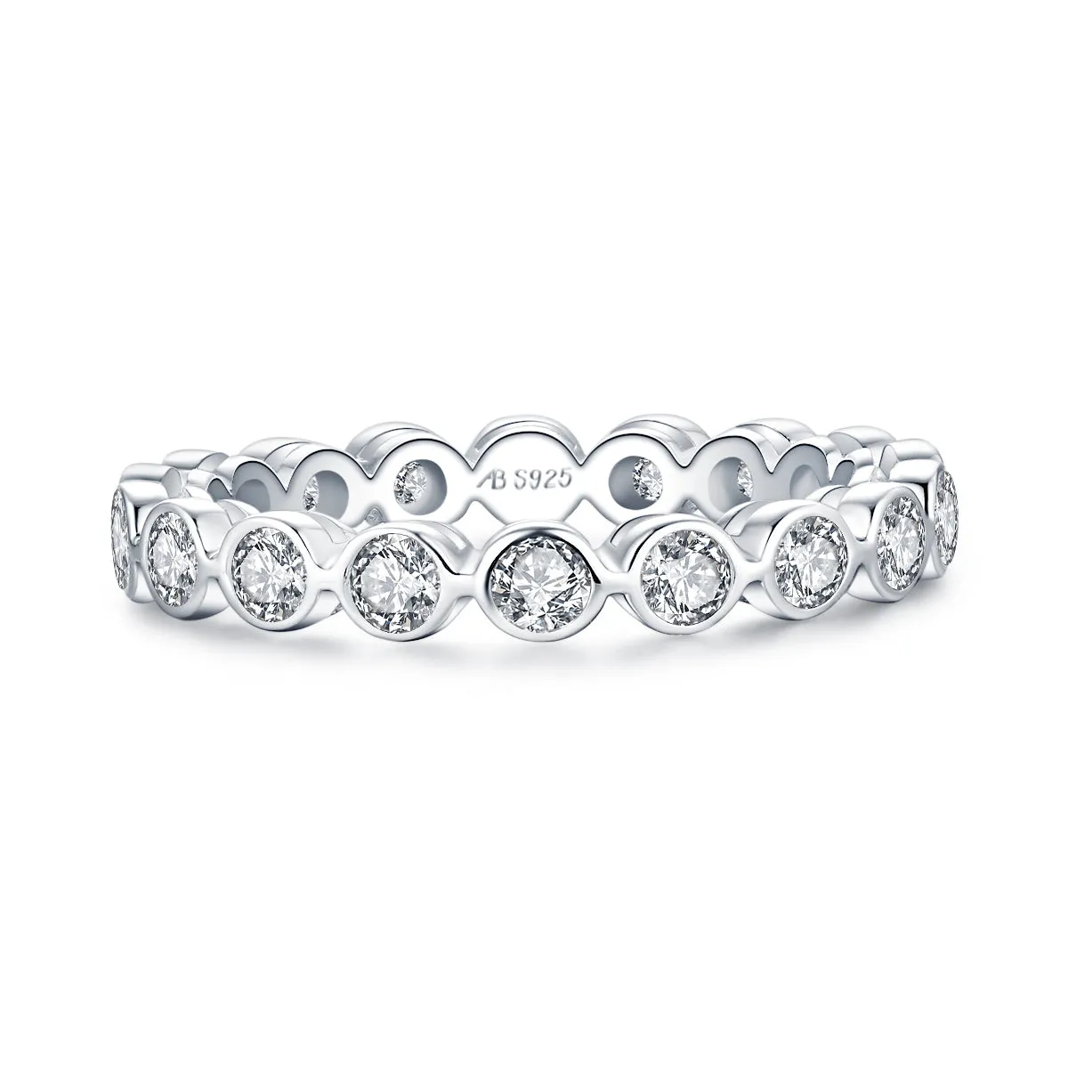 Round Created White Diamond Full Eternity Ring