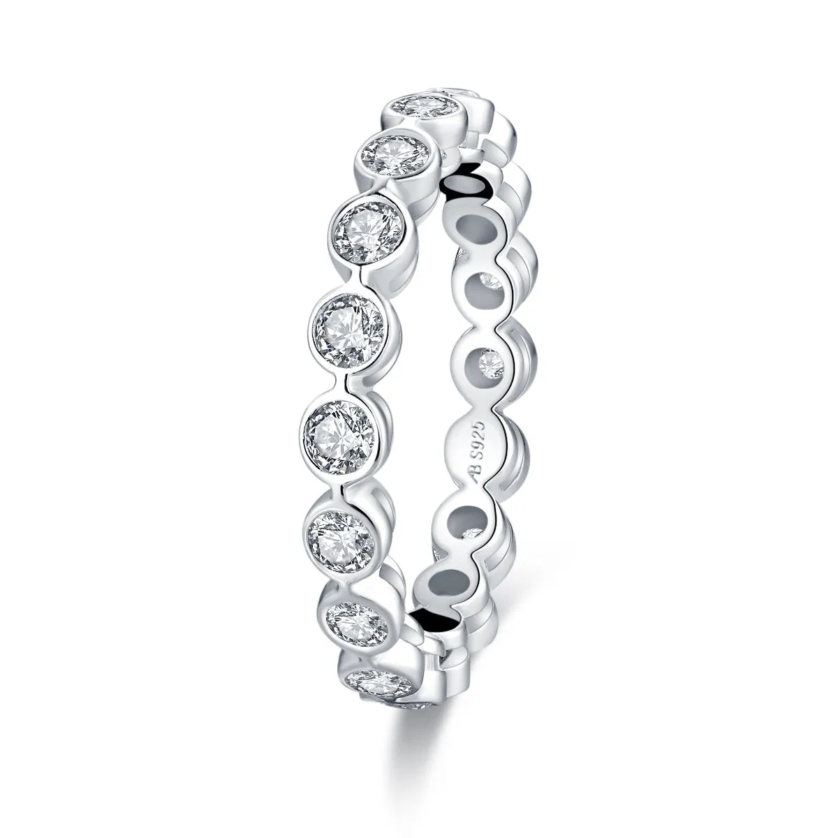 Round Created White Diamond Full Eternity Ring