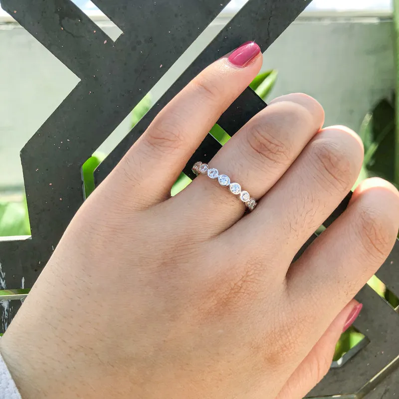 Round Created White Diamond Full Eternity Ring