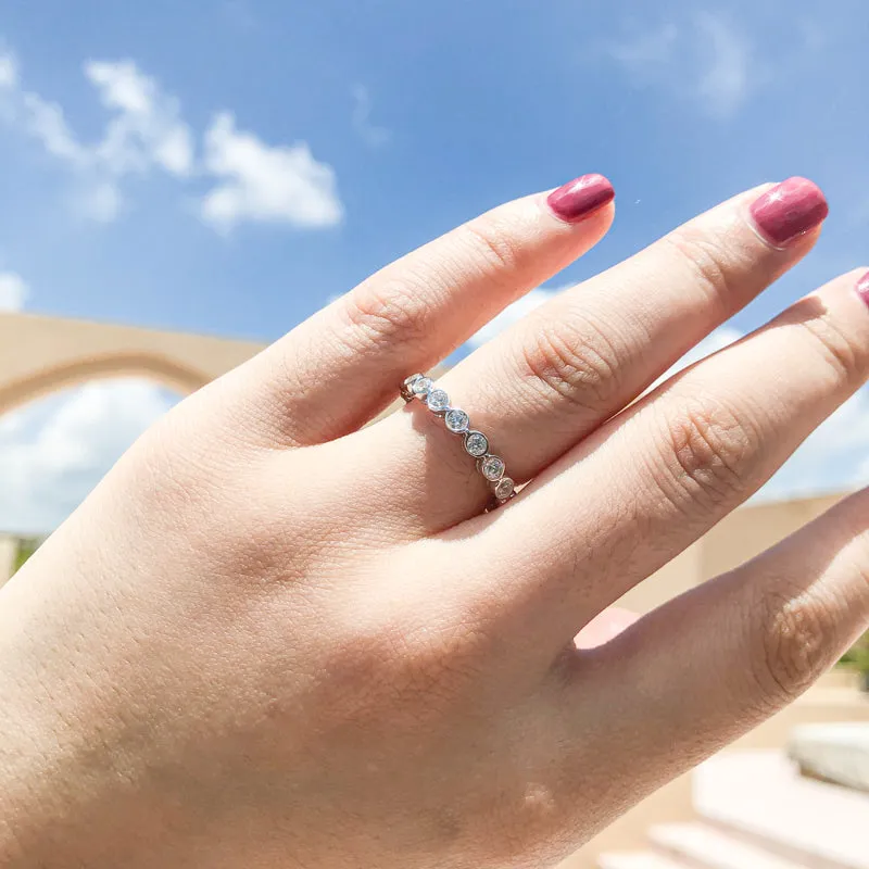 Round Created White Diamond Full Eternity Ring