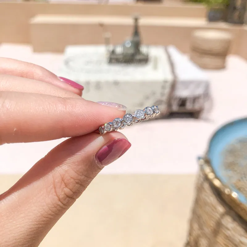 Round Created White Diamond Full Eternity Ring