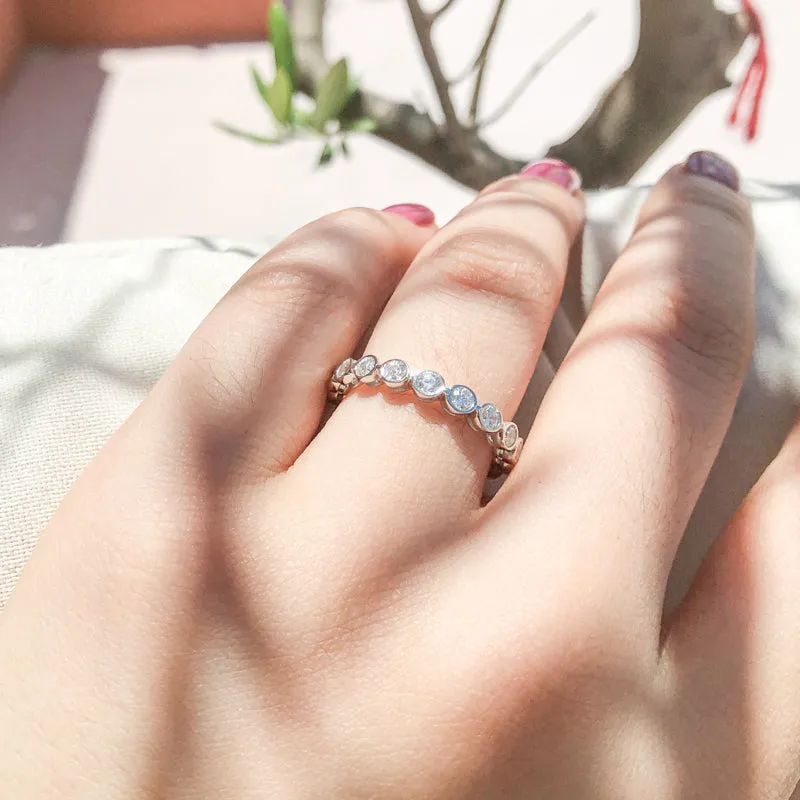 Round Created White Diamond Full Eternity Ring