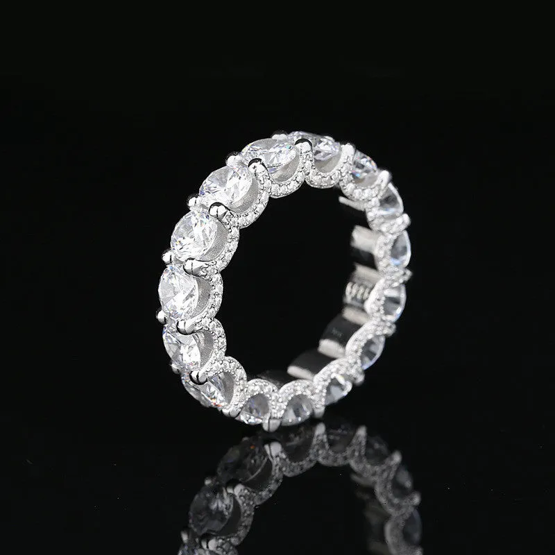 Round Cut Created Diamond Full Eternity Ring