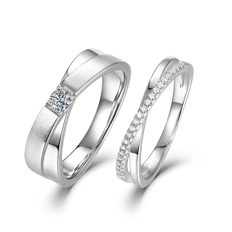 Round Cut Moissanite Diamond Split Shank Ring