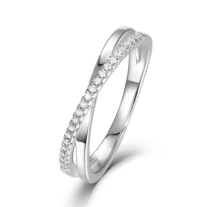 Round Cut Moissanite Diamond Split Shank Ring