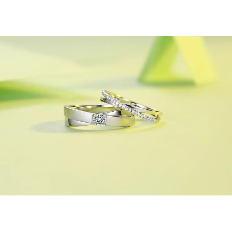 Round Cut Moissanite Diamond Split Shank Ring