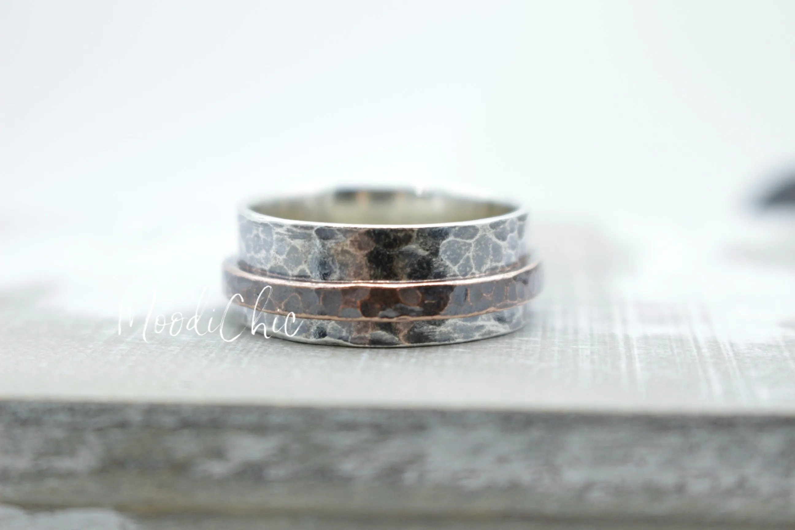 Rustic Copper spinner ring