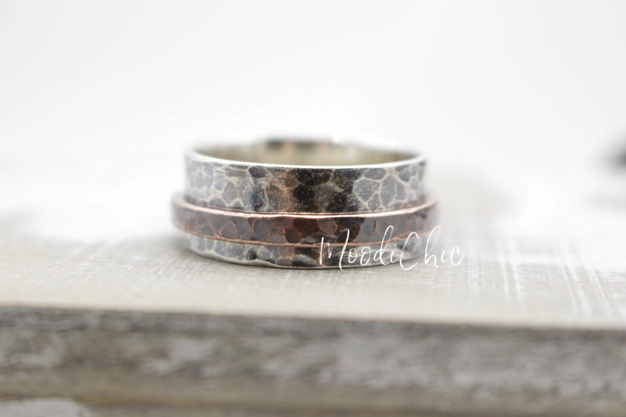 Rustic Copper spinner ring