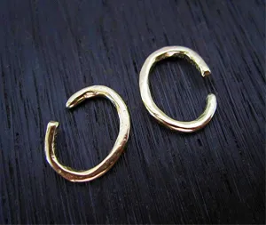 Rustic Handmade Gold Bronze Jewelry Jump Rings (set of 2) (N)