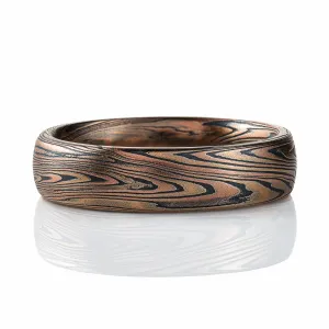 Rustic Mokume Vortex Twist Ring