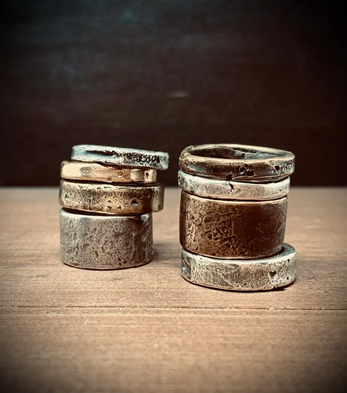 Rustic Sterling Cigar Band Ring