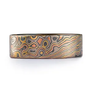 Rustic Twist/Droplet Pattern Ring in Firestorm Palette