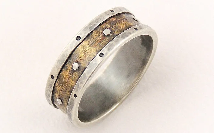 Rustic wedding band ring