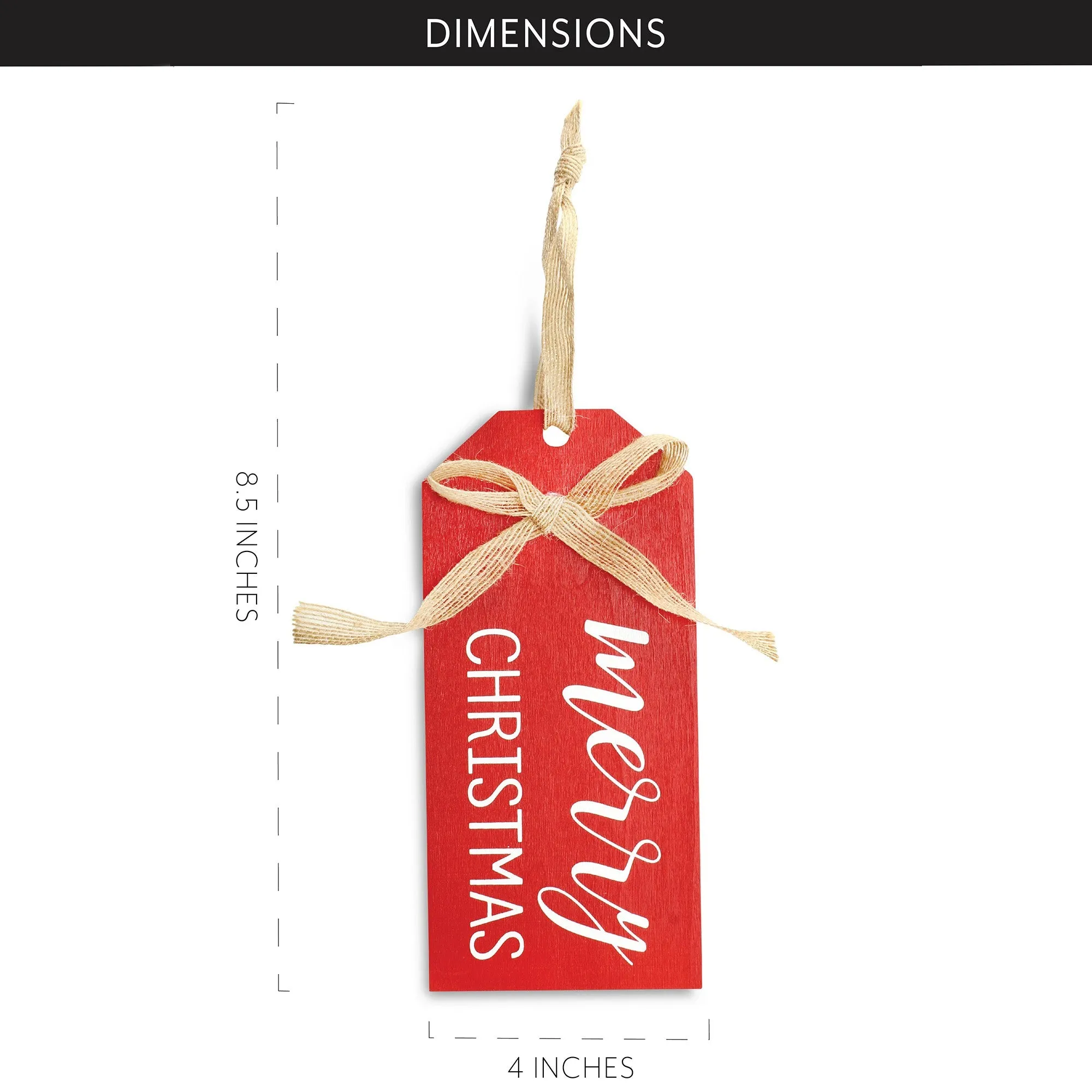 Rustic Wood Tag Ornaments (Red, Case of 50 Sets)