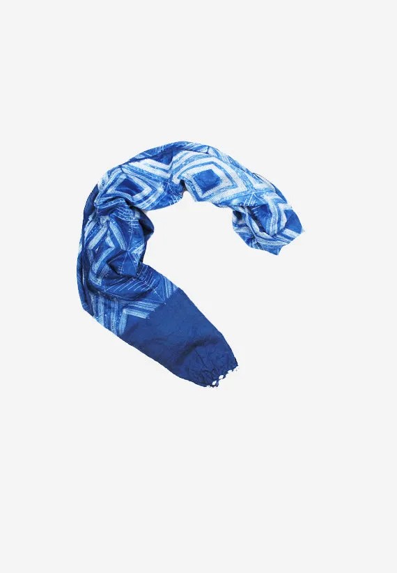 Shibori Silk handmade Blue scarf