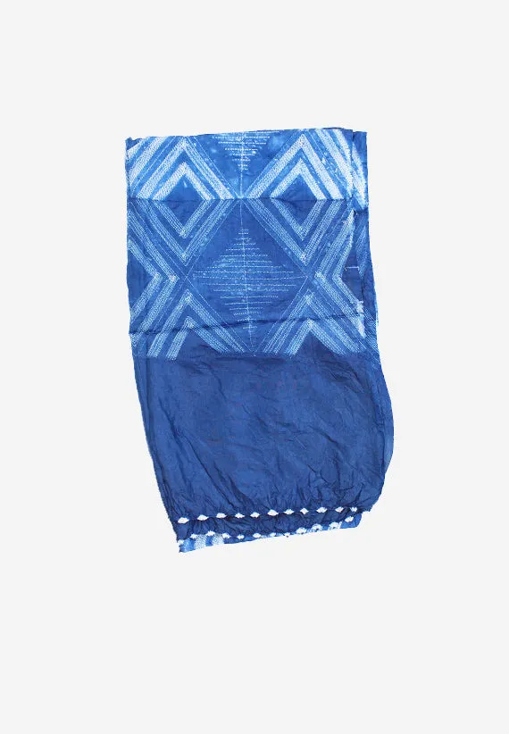 Shibori Silk handmade Blue scarf