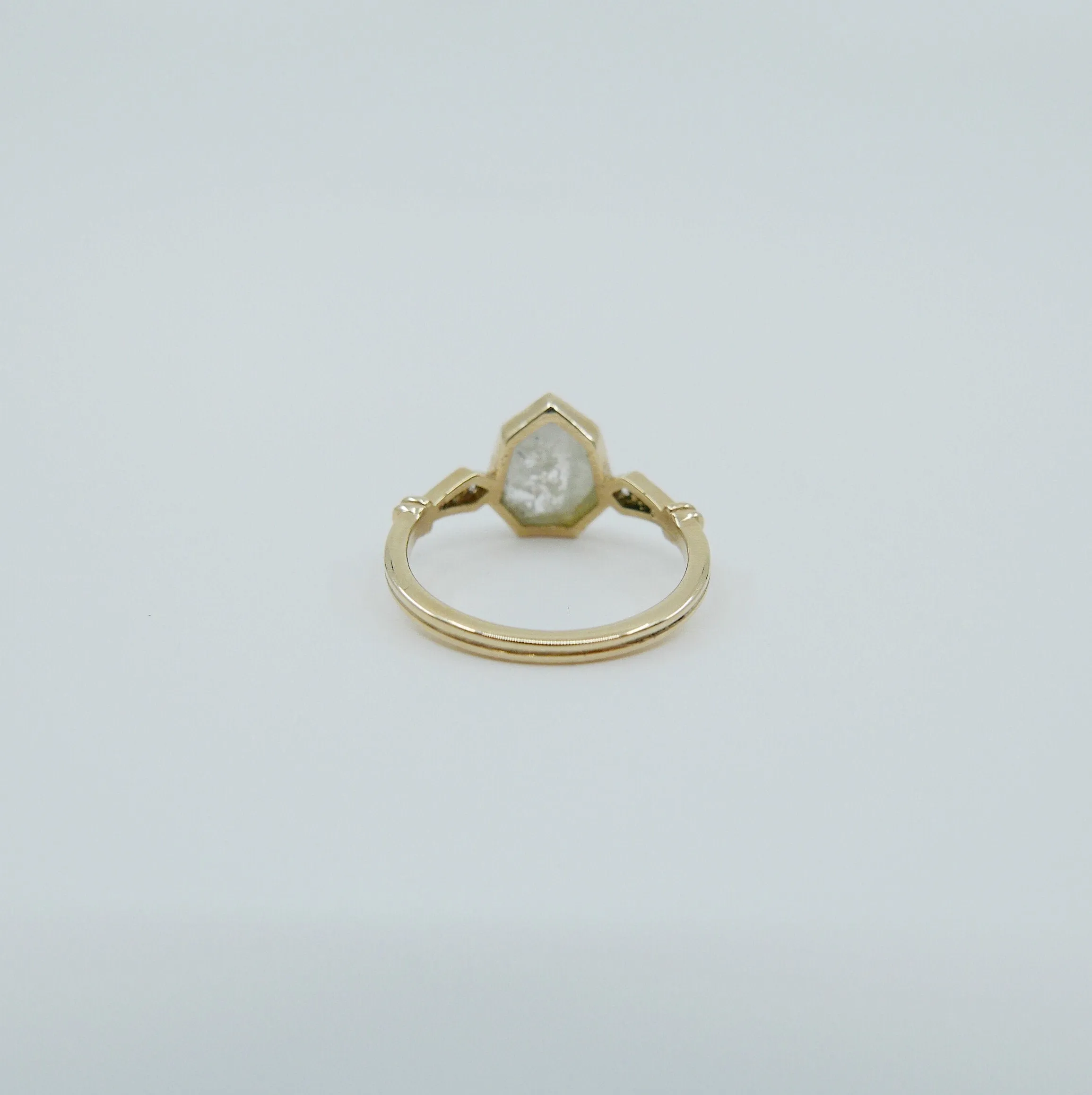 Shield Grey Diamond Ring