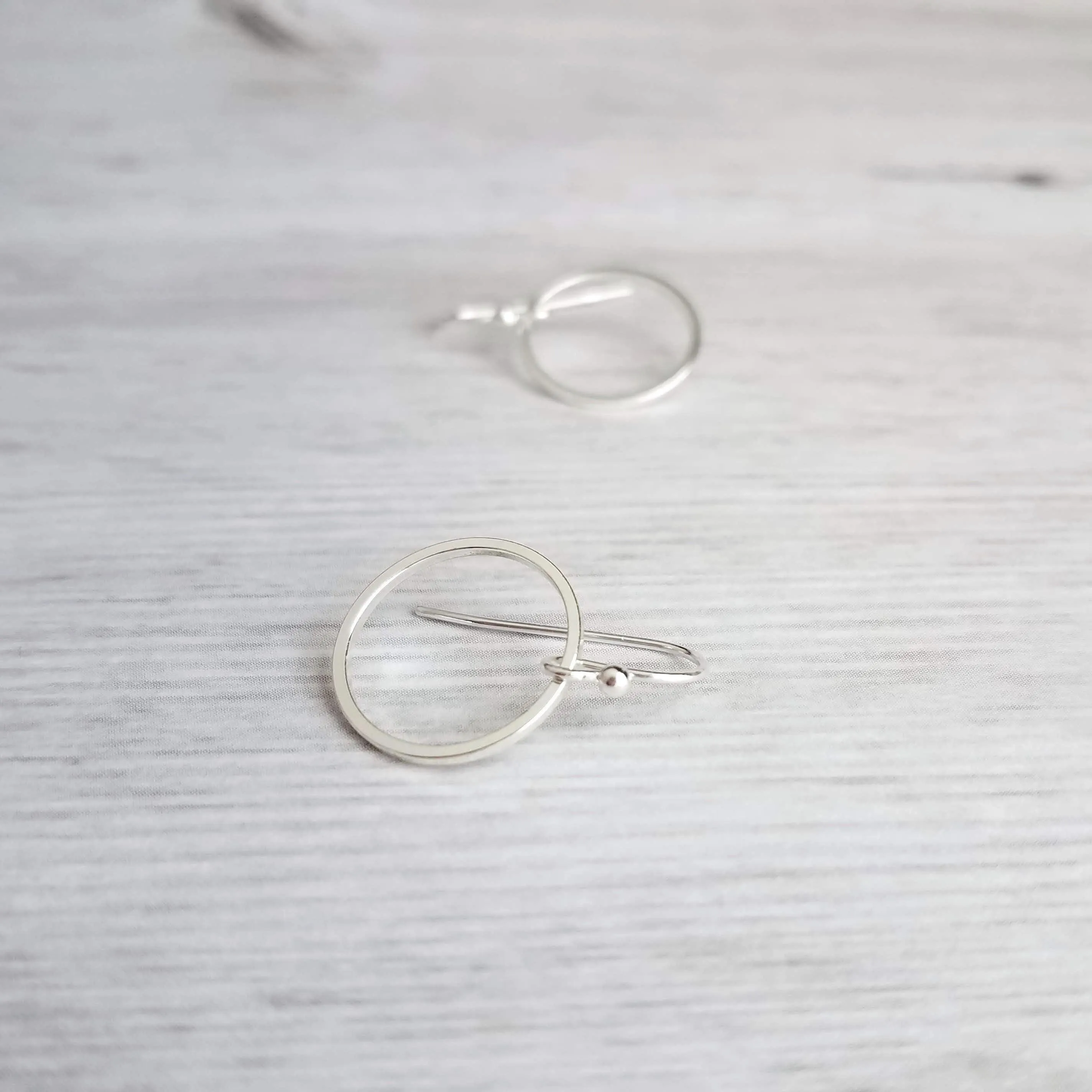Silver Hoop Earrings - simple circle earring, silver circle earring, silver ring earring, thin circle earring, small circle earring, round
