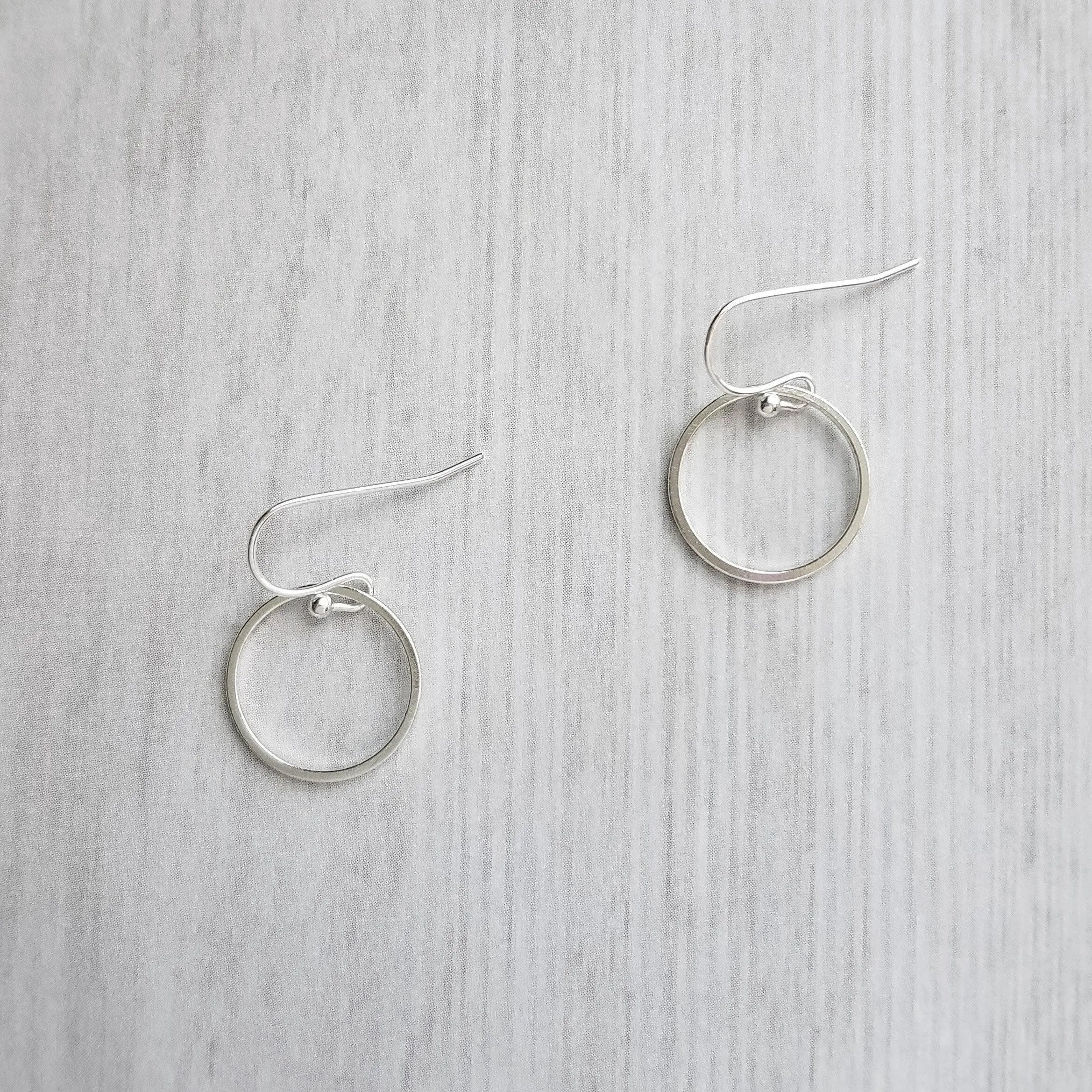 Silver Hoop Earrings - simple circle earring, silver circle earring, silver ring earring, thin circle earring, small circle earring, round