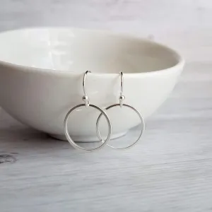 Silver Hoop Earrings - simple circle earring, silver circle earring, silver ring earring, thin circle earring, small circle earring, round