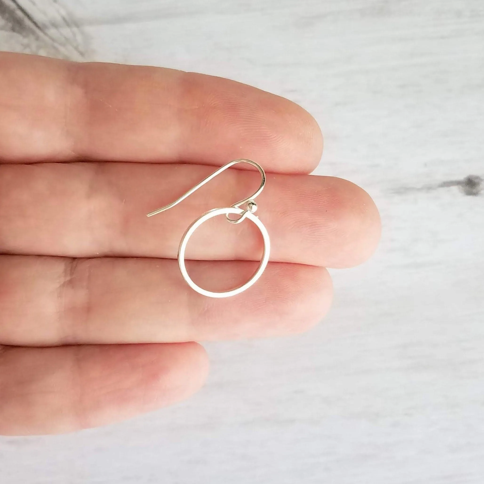 Silver Hoop Earrings - simple circle earring, silver circle earring, silver ring earring, thin circle earring, small circle earring, round