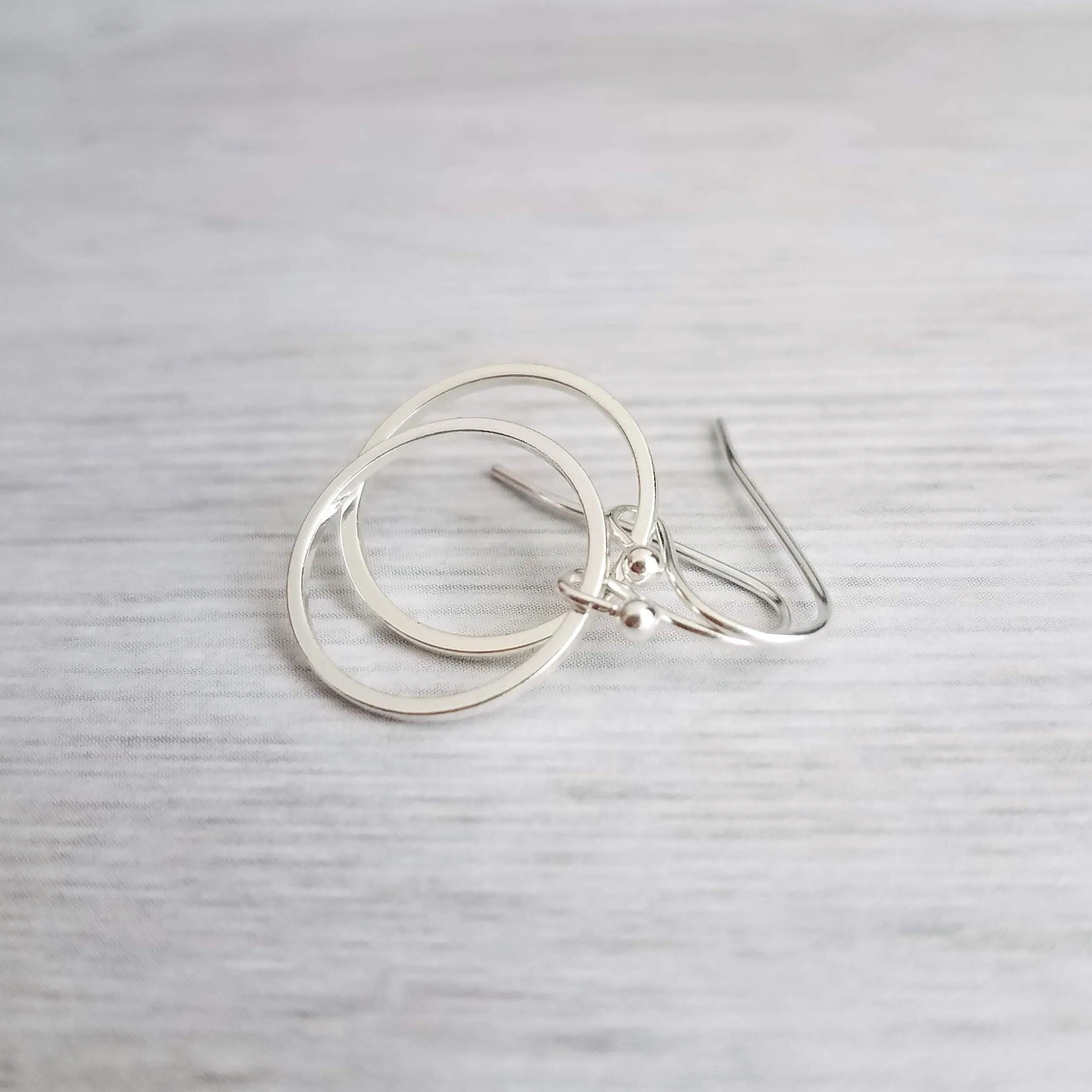 Silver Hoop Earrings - simple circle earring, silver circle earring, silver ring earring, thin circle earring, small circle earring, round