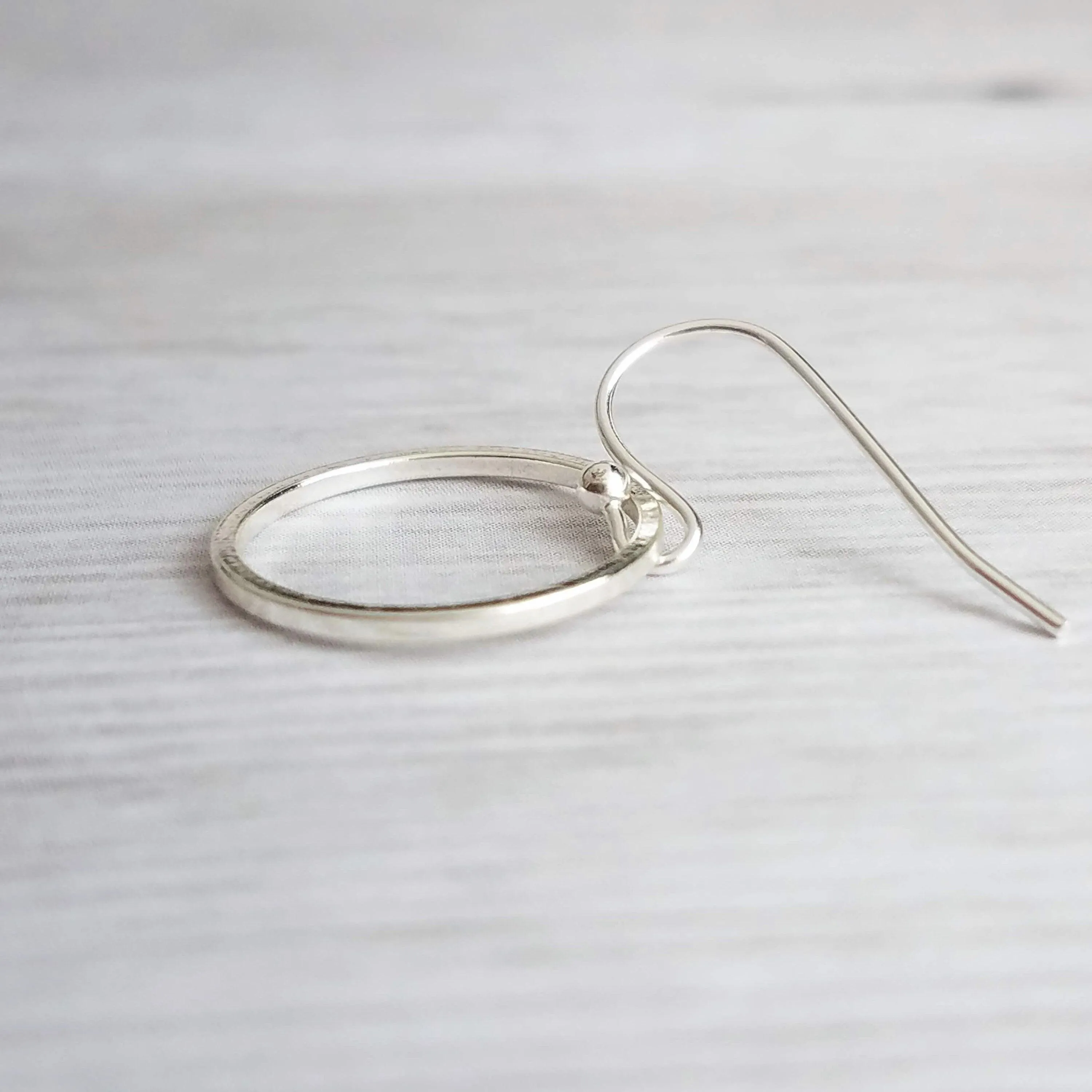 Silver Hoop Earrings - simple circle earring, silver circle earring, silver ring earring, thin circle earring, small circle earring, round