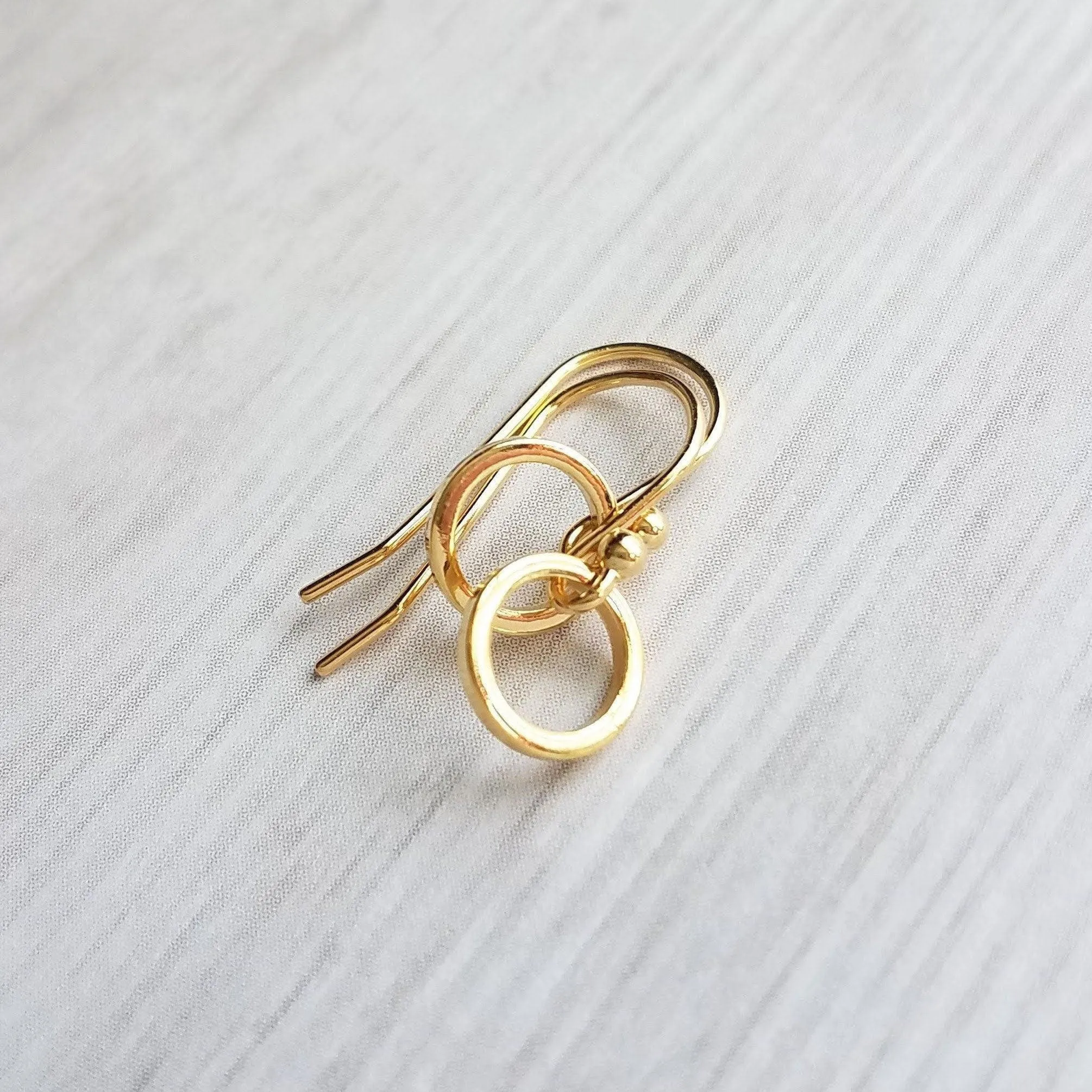 Silver Hoop Earrings - tiny little simple circle rings dangle from small ball ear hooks - minimalist delicate lightweight - gifts for her